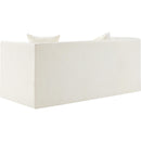 Meridian Everett Cream Chenille Fabric Loveseat IMAGE 7