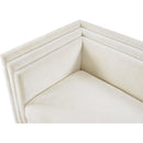 Meridian Everett Cream Chenille Fabric Loveseat IMAGE 8