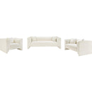 Meridian Everett Cream Chenille Fabric Loveseat IMAGE 9