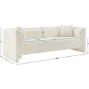  Meridian Everett 88.5" Cream Chenille Fabric Upholstered Sofa IMAGE 18