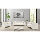  Meridian Everett 88.5" Cream Chenille Fabric Upholstered Sofa IMAGE 20
