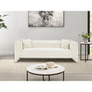 Meridian Everett Cream Chenille Fabric Sofa IMAGE 2