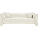Meridian Everett Cream Chenille Fabric Sofa IMAGE 3