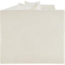 Meridian Everett Cream Chenille Fabric Sofa IMAGE 4