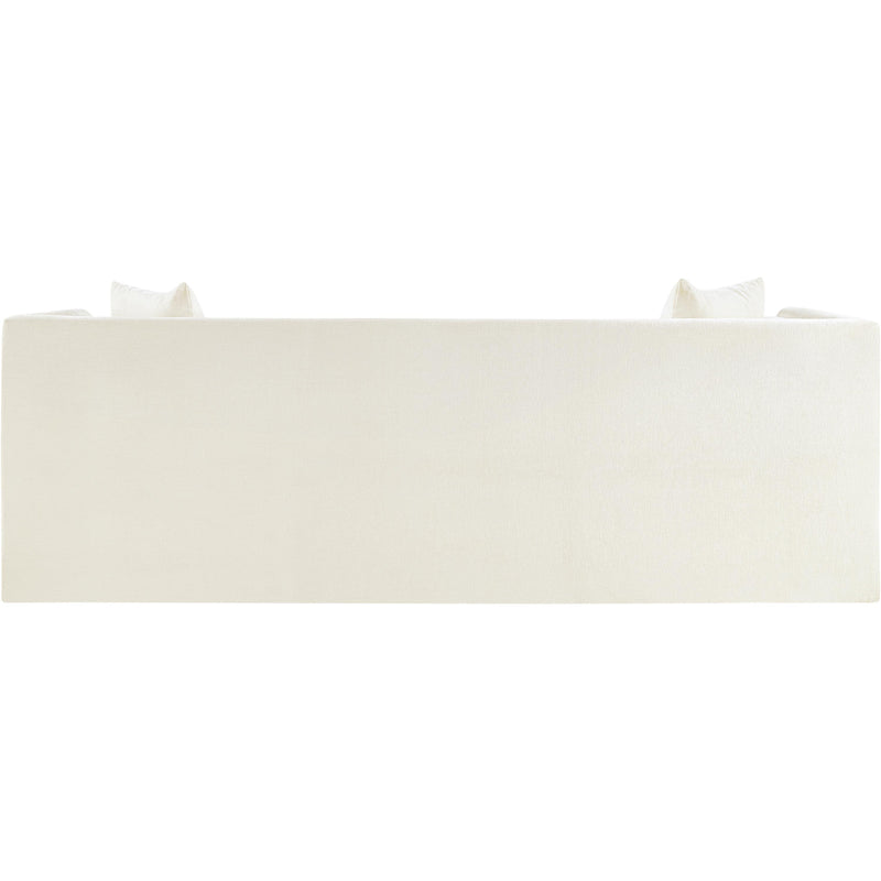 Meridian Everett Cream Chenille Fabric Sofa IMAGE 5
