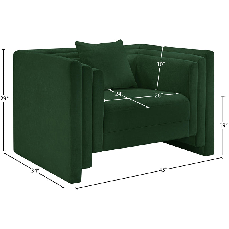 Meridian Everett Green Chenille Fabric Chair IMAGE 11