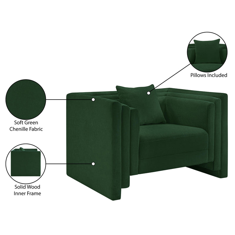 Meridian Everett Green Chenille Fabric Chair IMAGE 12