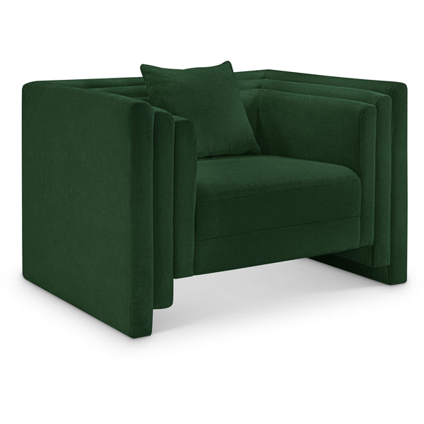 Meridian Everett Green Chenille Fabric Chair IMAGE 1