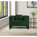 Meridian Everett Green Chenille Fabric Chair IMAGE 2