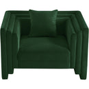 Meridian Everett Green Chenille Fabric Chair IMAGE 6