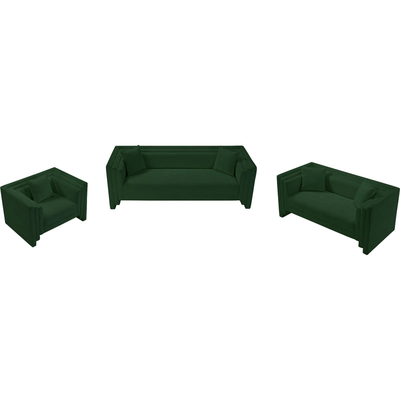Meridian Everett Green Chenille Fabric Loveseat IMAGE 10