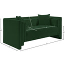 Meridian Everett Green Chenille Fabric Loveseat IMAGE 12
