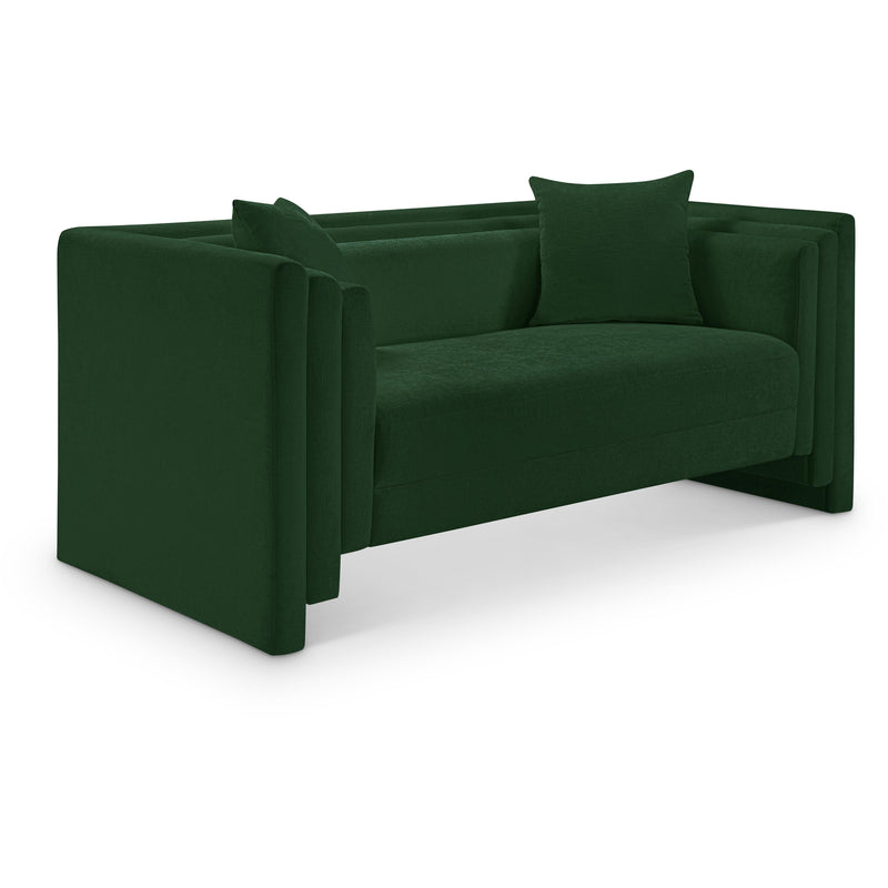 Meridian Everett Green Chenille Fabric Loveseat IMAGE 1