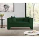 Meridian Everett Green Chenille Fabric Loveseat IMAGE 2