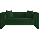 Meridian Everett Green Chenille Fabric Loveseat IMAGE 3