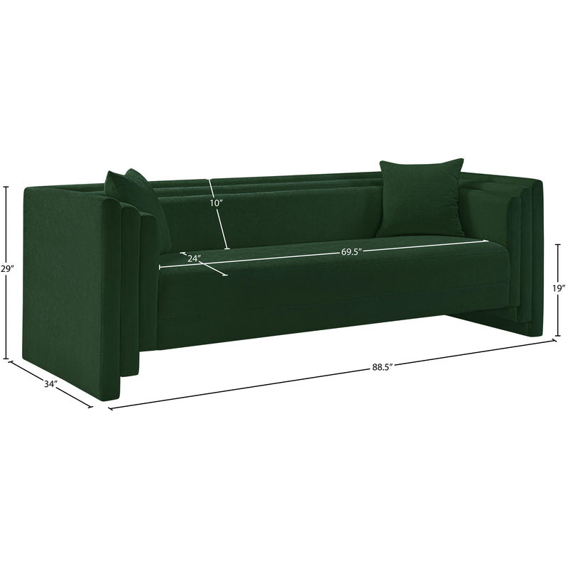 Meridian Everett Green Chenille Fabric Sofa IMAGE 13