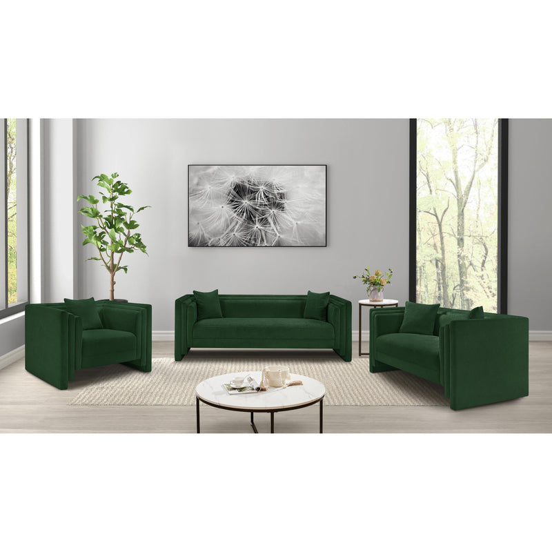 Meridian Everett Green Chenille Fabric Sofa IMAGE 15