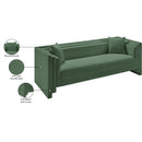  Meridian Everett 88.5" Green Chenille Fabric Upholstered Sofa IMAGE 19