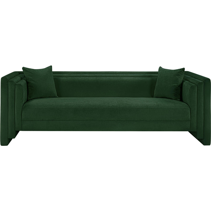 Meridian Everett Green Chenille Fabric Sofa IMAGE 3