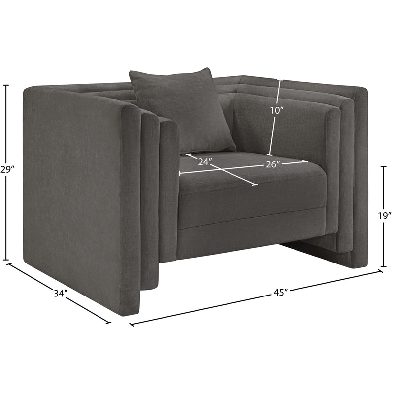 Meridian Everett Grey Chenille Fabric Chair IMAGE 11