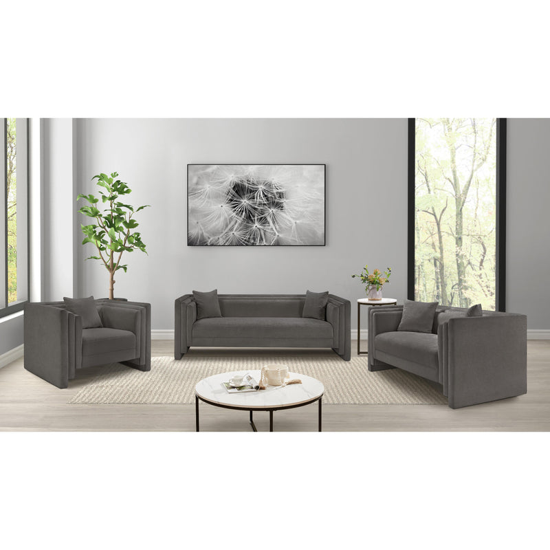 Meridian Everett Grey Chenille Fabric Chair IMAGE 13