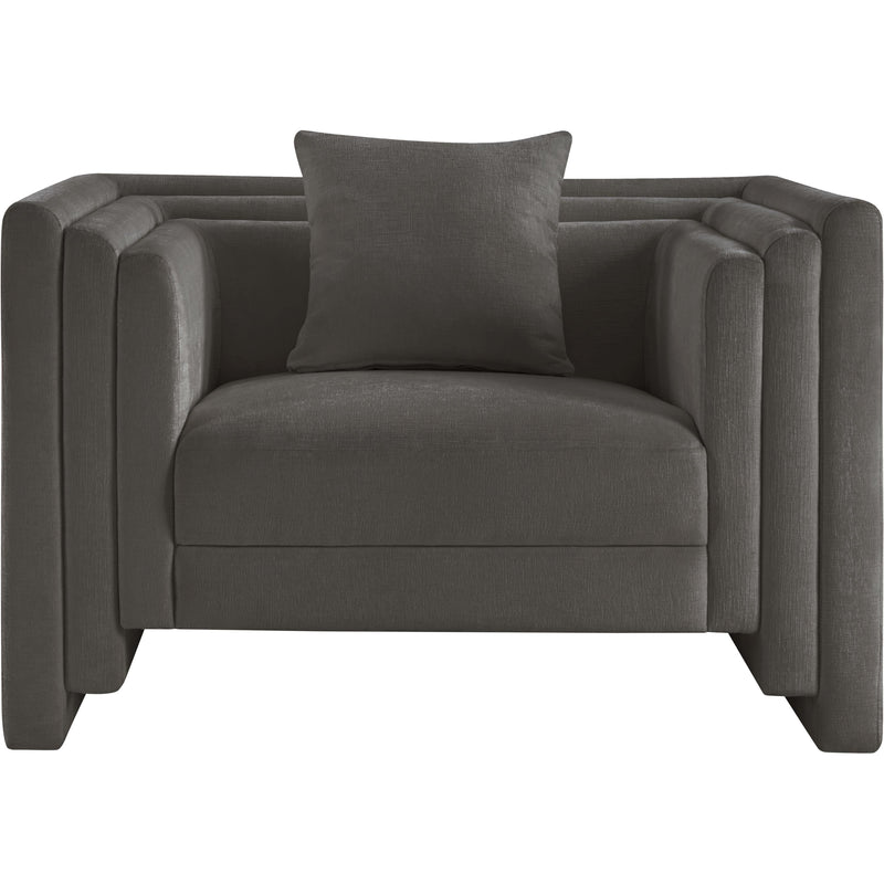 Meridian Everett Grey Chenille Fabric Chair IMAGE 3
