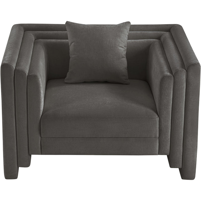Meridian Everett Grey Chenille Fabric Chair IMAGE 6