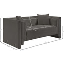 Meridian Everett Grey Chenille Fabric Loveseat IMAGE 12