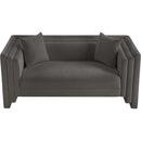 Meridian Everett Grey Chenille Fabric Loveseat IMAGE 6