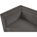 Meridian Everett Grey Chenille Fabric Loveseat IMAGE 8
