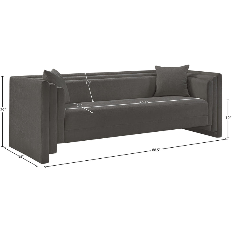 Meridian Everett Grey Chenille Fabric Sofa IMAGE 13