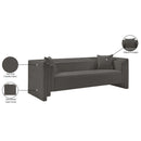 Meridian Everett Grey Chenille Fabric Sofa IMAGE 14