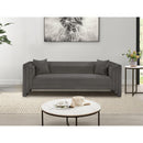 Meridian Everett Grey Chenille Fabric Sofa IMAGE 2
