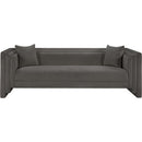 Meridian Everett Grey Chenille Fabric Sofa IMAGE 3