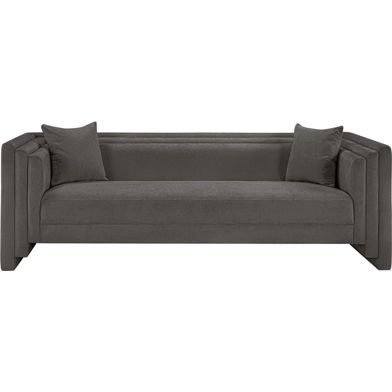Meridian Everett Grey Chenille Fabric Sofa IMAGE 3