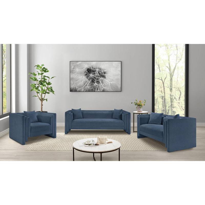Meridian Everett Light Blue Chenille Fabric Chair IMAGE 13