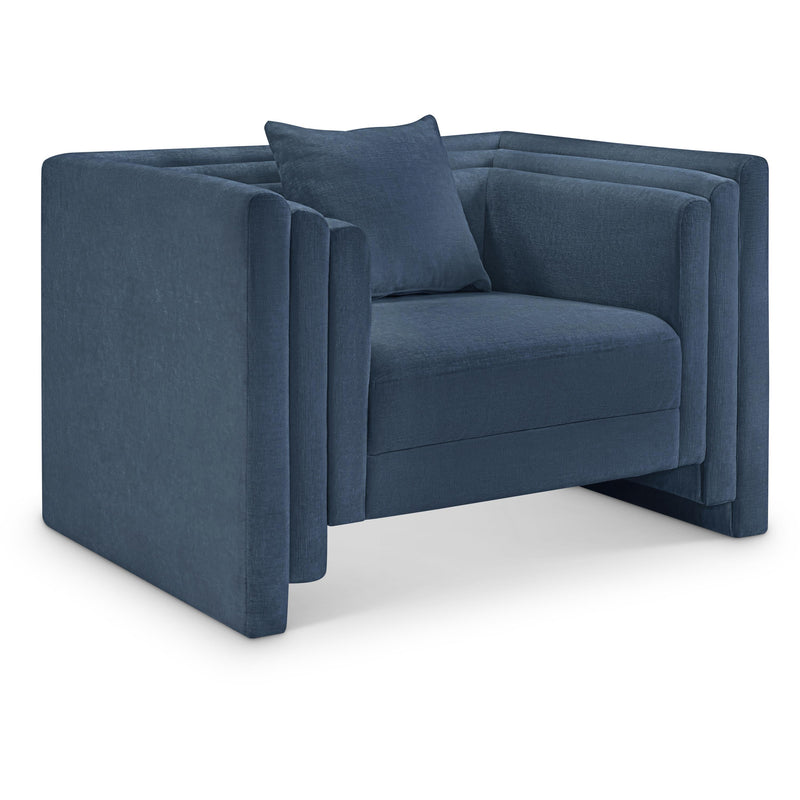 Meridian Everett Light Blue Chenille Fabric Chair IMAGE 1