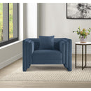Meridian Everett Light Blue Chenille Fabric Chair IMAGE 2