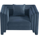 Meridian Everett Light Blue Chenille Fabric Chair IMAGE 6