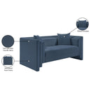 Meridian Everett Light Blue Chenille Fabric Loveseat IMAGE 13