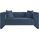 Meridian Everett Light Blue Chenille Fabric Loveseat IMAGE 3