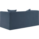 Meridian Everett Light Blue Chenille Fabric Loveseat IMAGE 7