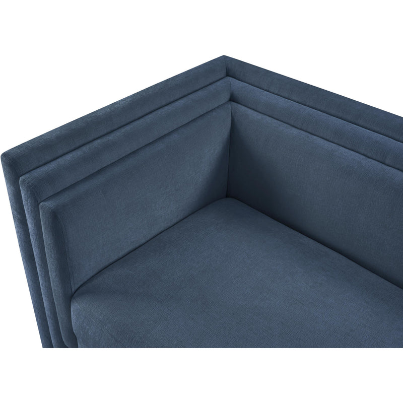Meridian Everett Light Blue Chenille Fabric Loveseat IMAGE 8