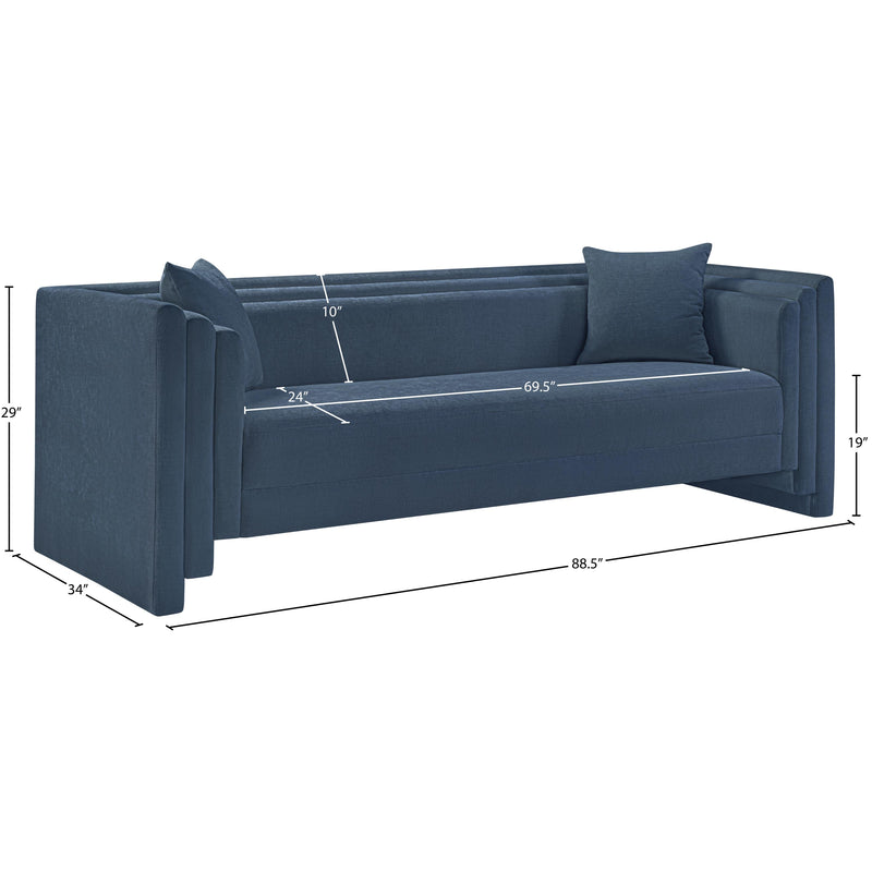 Meridian Everett Light Blue Chenille Fabric Sofa IMAGE 13