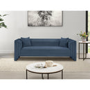 Meridian Everett Light Blue Chenille Fabric Sofa IMAGE 2
