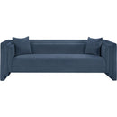 Meridian Everett Light Blue Chenille Fabric Sofa IMAGE 3