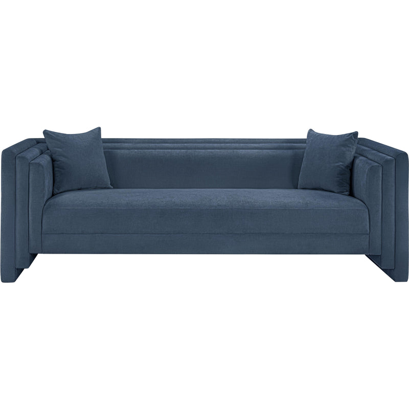 Meridian Everett Light Blue Chenille Fabric Sofa IMAGE 3