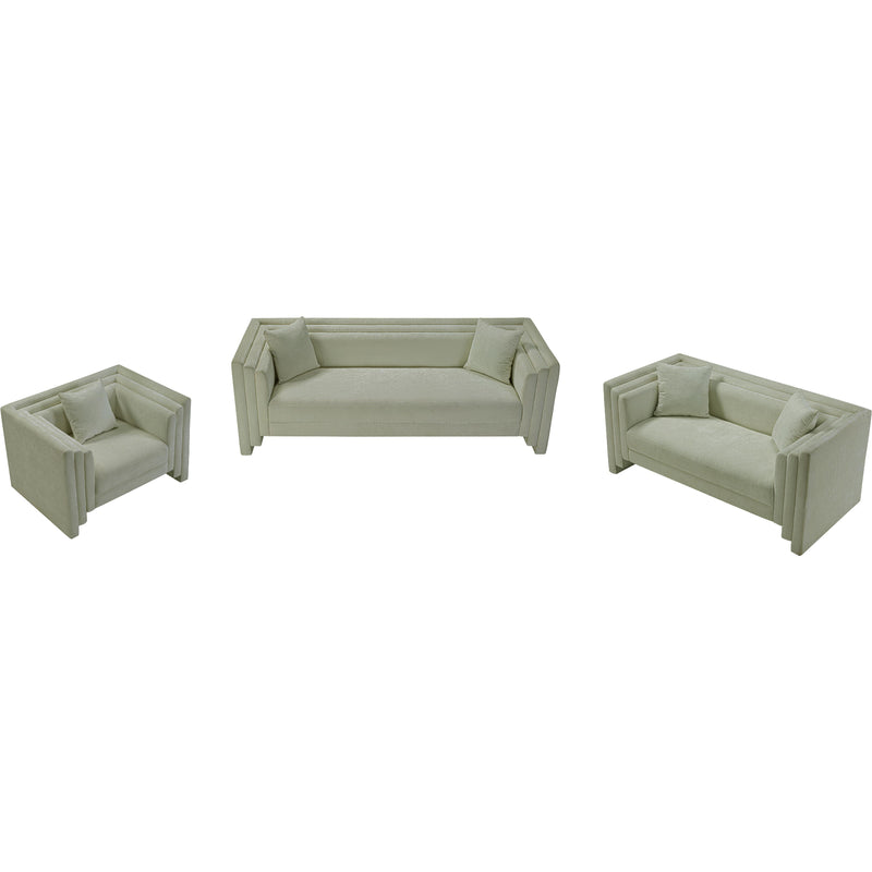 Meridian Everett Mint Chenille Fabric Loveseat IMAGE 10