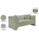 Meridian Everett Mint Chenille Fabric Loveseat IMAGE 13