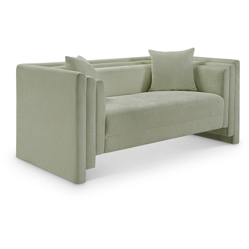 Meridian Everett Mint Chenille Fabric Loveseat IMAGE 1